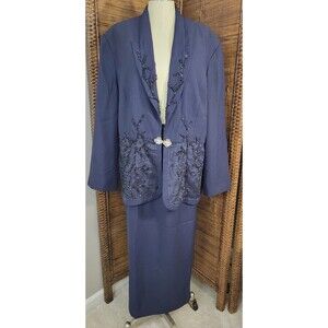 Katherine Bishop 2 Pc Formal Suit Mother Of Bride/Groom Navy Blue Size 20W